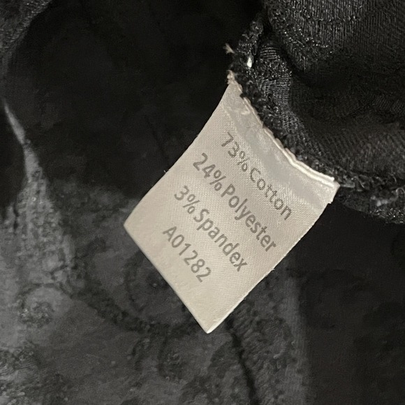 Appleseeds Button Up Womens 4P Blazer Black Floral Preppy Grunge Goth - Picture 3 of 8